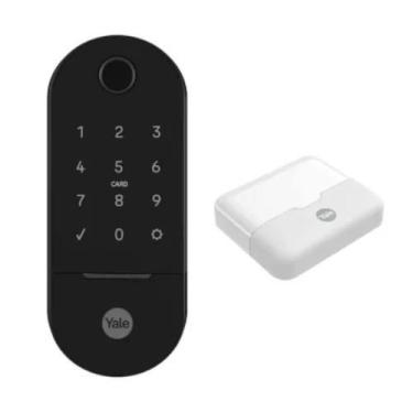 Imagem de Fechadura Digital Lia Biometria Rolete Preta Fosca com Hub - Yale