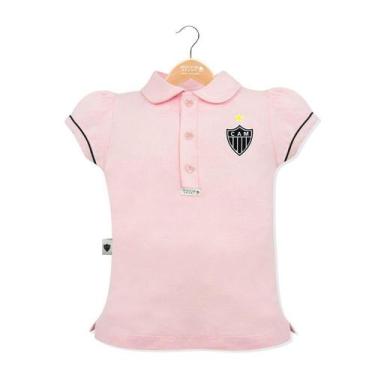 Imagem de Camisa Polo Revedor Atlético Mg Menina Rosa - Infantil 1,2,3 - Atlétic