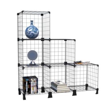 Imagem de Estante Aramada Organizadora Decorativa Escada 6 Nichos Preto - IGUANN