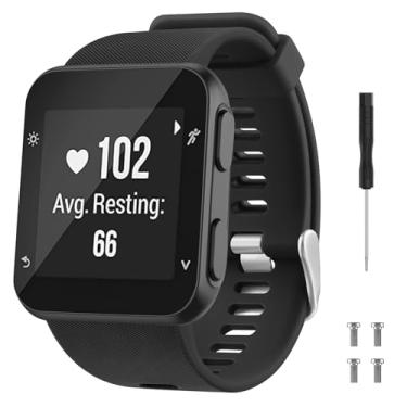 Imagem de Vancle Pulseiras para Garmin Forerunner 35, pulseira de silicone macio de substituição para smartwatch Garmin Forerunner 35 (preto)