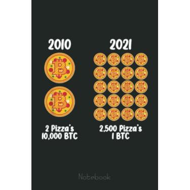 Imagem de 2500 Pizza's 1 BTC - 2021 Bitcoin Pizza Notebook: Transaction Log Ledger, Air Drop Tracker, Passwords Book for New and Experienced Traders 6x9 110 Page Gift Journal