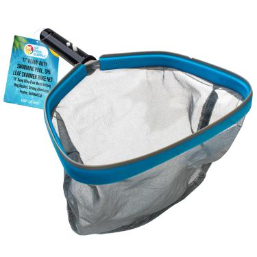 Imagem de U.S. Pool Supply Piscina resistente de 28 cm, rede de ancinho para escumadeira de folhas de spa - cesta de bolsa de malha ultrafina de 28 cm de profundidade, moldura de alumínio forte, borda inclinada