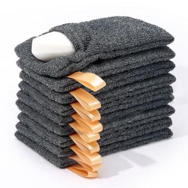 Imagem de Antimbee Pacotes De 9 Sacos De Sabão, Sabonete Esfoliante, Esponja De Banho Esfoliante Corporal Para Chuveiro Ou Banho, Esponja De Bucha, Bolsa De Sabão Em Barra De Malha Cinza