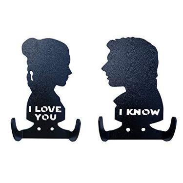Imagem de HeavenlyKraft I Love You I Know Suporte duplo de parede de aço para sala de estar chapéu cabide toalha de banheiro cozinha organizador de garagem forte gancho de utensílio I love you presente tamanho 5,9 X 3,14 X1,35 polegadas