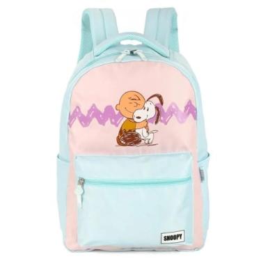 Imagem de Mochila De Costas Snoopy E Charlie Brown Azul Pastel Luxcel