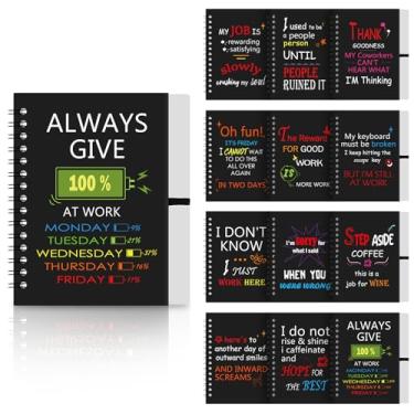 Imagem de Eaasty Pacote com 12 cadernos engraçados de Natal para trabalho, espiral, blocos de notas engraçados com frases sarcásticas, caderno de papel forrado, presentes engraçados de escritório para colega de