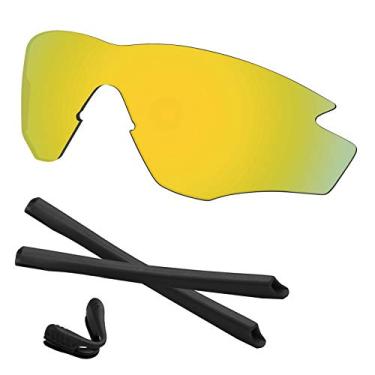 Imagem de Predrox Lentes de armação Gold Mirror M2 e kits de borracha de substituição para óculos de sol Oakley OO9212 polarizado