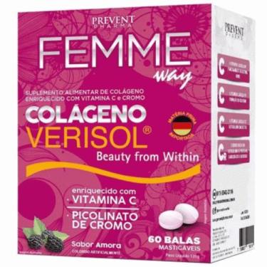 Imagem de Colágeno Verisol Femme Way 60 Balas Sabor Amora com Picolinato de Crom