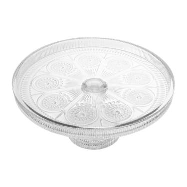 Imagem de Prato para Bolo com Pé de Vidro Mandala 30cm x 30cm x 10,5cm