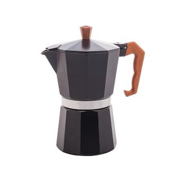 Imagem de Cafeteira Italiana de Alumínio Wolff 6 Doses com Cabo em Plástico Preta Fosca - 300ml