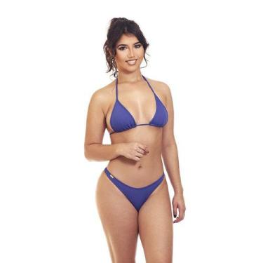 Imagem de Biquíni Cortininha Com Calcinha Fio Dental Simples Sem Bojo - Estigma,