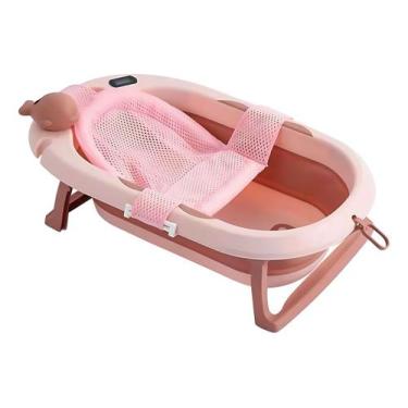 Imagem de Kit Banheira Dobrável Com Rede E Termômetro Banho Infantil - Tibaby, R