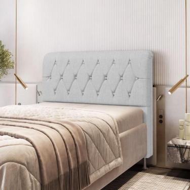 Imagem de Cabeceira Sirus 160 Premium Linho Aradecor , Cinza Claro, QUEEN