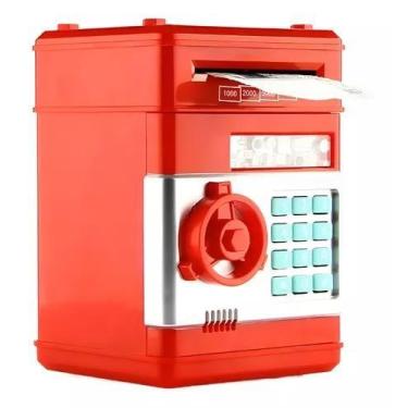 Imagem de Brinquedo Cofre Digital Senha Eletrônico Automático Moedas Notas Segre