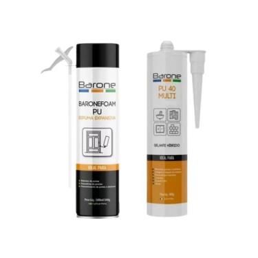 Imagem de Kit Espuma Expansiva Pu Poliuretano + P.U Branco Barone, Âmbar