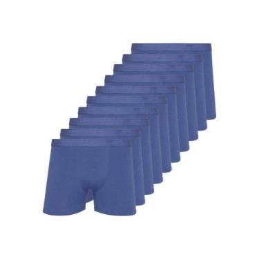 Imagem de Kit com 10 Cuecas Boxer Lupo 784-017, Azul, GG