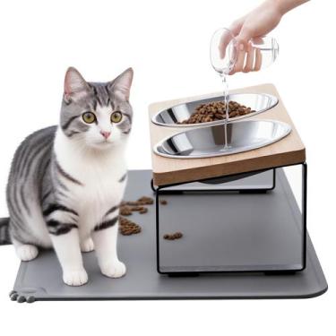 Imagem de Gamela Elevada para Gatos Summark - 15° de Inclinação com Tapete