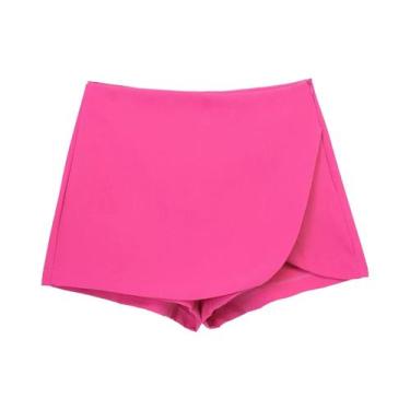 Imagem de Saias Shorts Femininas Cintura Alta - Zíper Lateral, Estilo Vintage e 