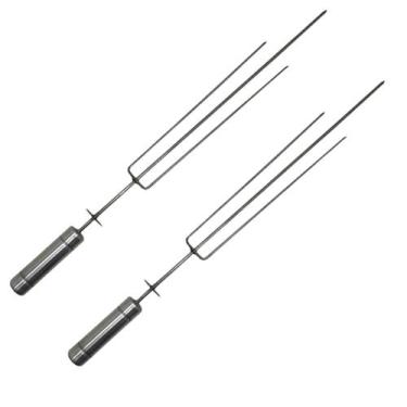 Imagem de Espeto Tridente Inox P/churrasqueiras Giratórias Kit 2 Peças - Brasa G