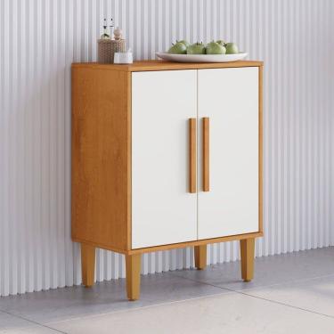 Imagem de Balcão 2 Portas Lorena 60,75x80,5x33,5cm Marrom/Off White