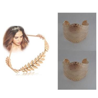 Imagem de Kit Deusa Grega C/ 1 Tiara e 2 Braceletes Roma - CM Presentes e Fantas