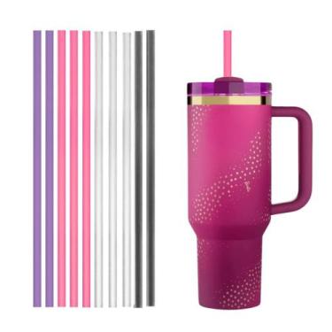 Imagem de 10 Canudo Para O Copo Da Barbie Compativel Reutilizavel 31cm - DB, Sor