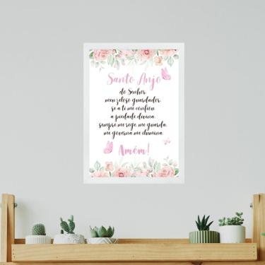 Imagem de Quadro Cristão - Oração Santo Anjo 33X24Cm