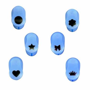 Imagem de Kit 06 Furador Perfurador De Eva Papel 16mm Coração, Estrela, Circúlo,