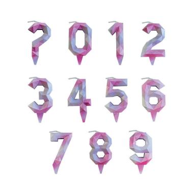 Imagem de Vela De Aniversário Diamante Prata E Rosa Modelo 3