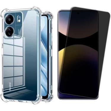 Imagem de Kit Capa Anti Impactos para Xiaomi Redmi Note 14, Película 5D Privacid