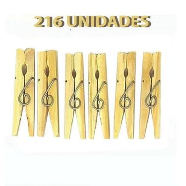 Imagem de Prendedor De Roupa Madeira Pacote com 216 Unidades - AGUIA BRANCA