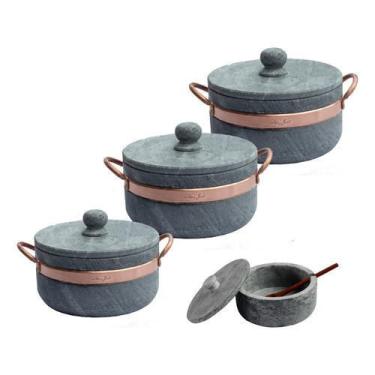 Imagem de Jogo Com 3 Panelas De Pedra Sabão +