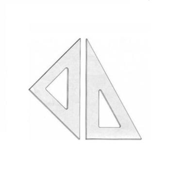 Imagem de Par De Esquadro Acrilico Desenho Técnico 30 Cm - Fenix