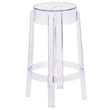 Imagem de Flash Furniture Banqueta com altura de balcão de 65 cm (25,75") de alta transparência