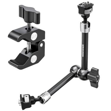 Imagem de NEEWER Suporte articulado de braço mágico de 28 cm com super grampo, suporte para monitor de câmera com pinos de localização ARRI de 1/10.2 cm 3/20.3 cm e furos para câmera de ação DSLR e luz de vídeo