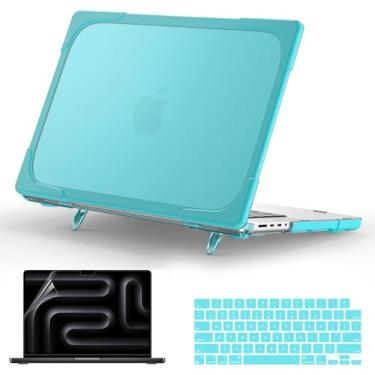 Imagem de Teryeefi [Durável] e [resistente] Suporte dobrável para MacBook Pro 14 polegadas M4 M3 M2 M1 Pro Max Chip 2025 2024 2023 2021 lançado, à prova de choque, anti-arranhões e anti-impressões digitais,