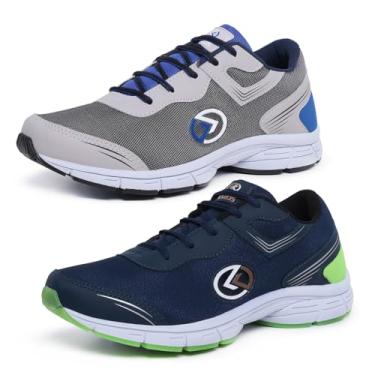 Imagem de Kit 2 Pares Tênis Masculino Esportivo Academia Treino Muscuçaão Caminhada Combo (Cinza+Marinho/Verde, BR, Adulto, Numérico, 38)