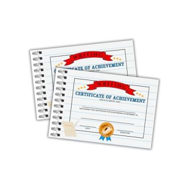 Imagem de Certificado de Realização Escrita Pacote com 30 15 x 23 cm Cartolina Ensaio Excelência Melhor Reconhecimento de Escritor Criativo Tema Mais Melhorado