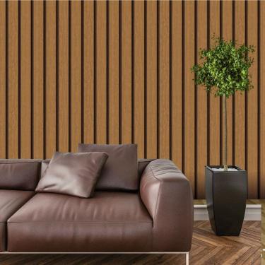 Imagem de Papel De Parede Adesivo Ripado Madeira Lavável Cozinha  3 metros