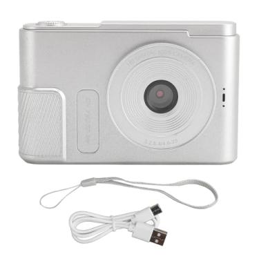 Imagem de Câmera Digital de 48MP, Zoom Digital 4K 16x, Tela de 2,4 Polegadas, Câmera Digital Portátil para Crianças Vlog (Prata)