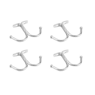 Imagem de ZAAWUUT Gancho de ferro para pendurar no teto, pacote com 4 suportes de roupão de metal, gancho de armazenamento com ponta dupla, cabides de chapéu de toalha de casaco sob armário prateleira de