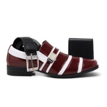 Imagem de Kit Sapato Social Cinto E Carteira Luxo 853 Envernizado Leve Casual-Masculino