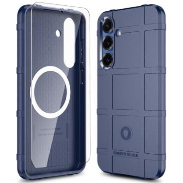 Imagem de LABILUS Rugged Shield Capa protetora tática magnética à prova de quedas de 2,4 m TPU grossa para MagSafe compatível com Galaxy S25+ (6,7 polegadas) - azul marinho