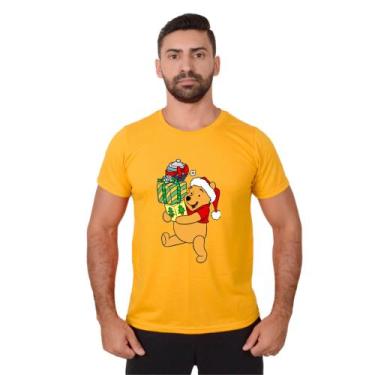 Imagem de Camiseta Ursinho Pooh Personalizada de Natal Desenho Animado Adulto e 