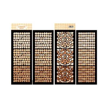 Imagem de Adesivos de Letras Brilhantes para Scrapbooking - 4 Folhas com Alfabet