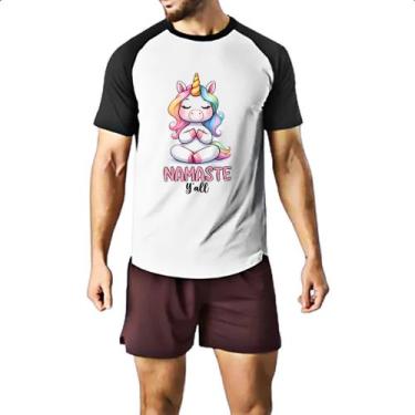 Imagem de Camiseta Raglan Namaste Unicornio - Alearts, EG