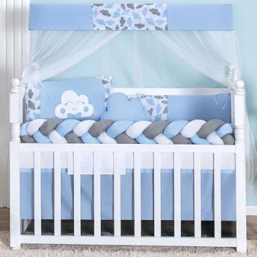 Imagem de Kit Berço Americano Trança 11 Peças Para Bebê Bordado Menino e Menina 