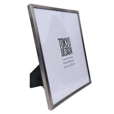 Imagem de Porta Retrato Escovado 15X20 Moldura para Fotos Tokyo Design, Prata