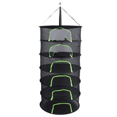 Imagem de Rack de Secagem, Rede de Malha Pendurada Rede Seca Com Fechamento de Zíper para Picotes de Flores Peixe Maconha Roupas Nozes de Alho, Secador de Alimentos Dobráveis (6 camadas)