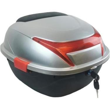 Imagem de Estojo De Motocicleta Top Case, Caixa De Capacete Traseiro, Estojo De Armazenamento De Capacete Traseiro, Estojo Universal De Capacete, Estojo De Capacete Para Scooter, Motocicleta, Ci, Silver